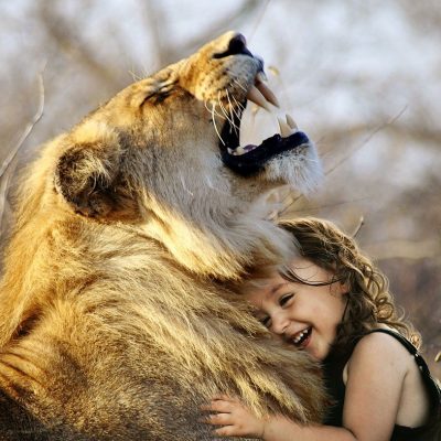 Desiderata, djevojčica u igri s lavom