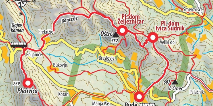 Mapa Sudnikov pohod, Plešivica