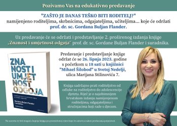 NAJAVA: Predavanje “Zašto je danas teško biti roditelj” u Knjižnici Sveta Nedelja Plakat Sveta Nedelja COMP Promocija knjige Znanost i umjetnost odgoja u Svetoj Nedelji