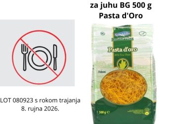 Pasta d'Oro povlačenje iz prodaje zbog mikotoksina