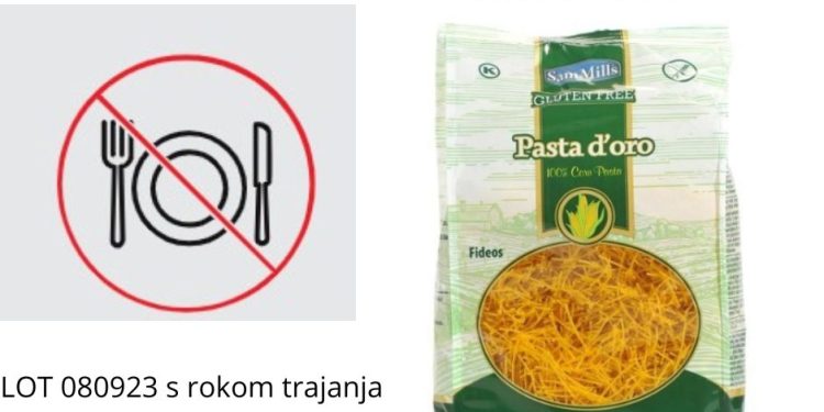 Pasta d'Oro povlačenje iz prodaje zbog mikotoksina