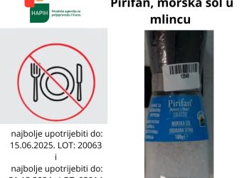 Povlačenje iz prodaje morska sol Pirifan