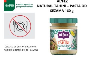 Povlačenje iz prodaje tahini paste zbog utvrđene salmonele