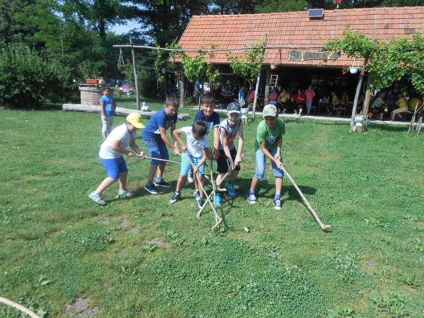 Prezentacija igre prasičanje slične današnjem hokeju/ Izvor: PŠ Palinovec