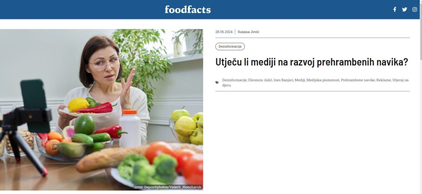 FoodFacts - portal za provjeru točnosti informacija o hrani / Screenshot