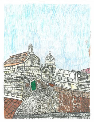 Na prvoj samostalnoj izložbi autističnog mladića koji ne govori riječima nego slikama Crkva Svetog kriza Sibenik Jakov Knežević: Crkva Svetog križa Šibenik